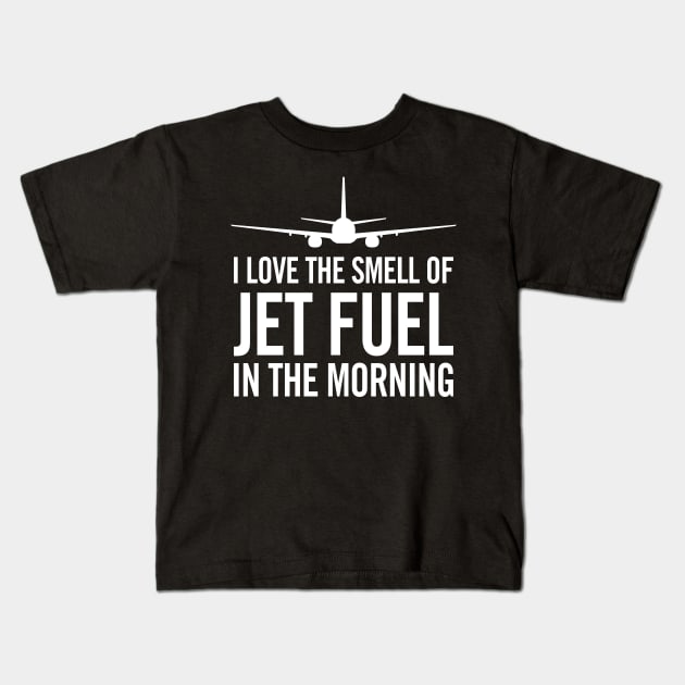I Love the Smell of Jet Fuel in the Morning Kids T-Shirt by hobrath
